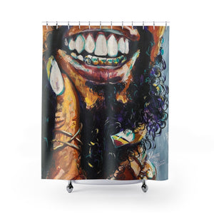 Naturally Black Love XI Shower Curtains