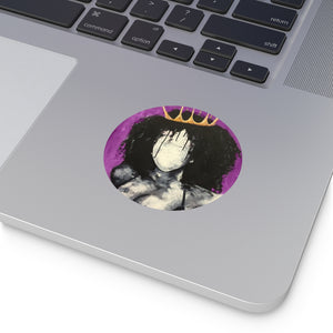 Naturally Queen I PINK Round Vinyl Stickers